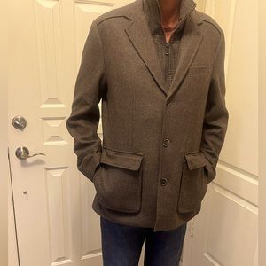 Joseph Abboud  Brown Wool Blend Blazer Coat.with Removable inner lining